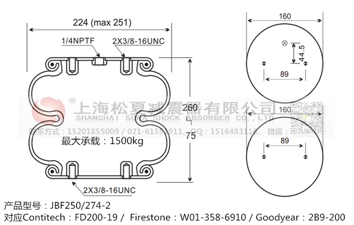 JBF250/274-2橡膠<a href='http://www.smartxg.cn/' target='_blank'><u>空氣彈簧</u></a>