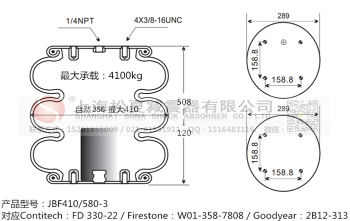 JBF410/580-3橡膠<a href='http://www.smartxg.cn/' target='_blank'><u>空氣彈簧</u></a>